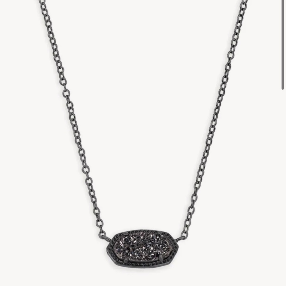 Elisa Pendant Necklace in Black Drusy - New with Tags